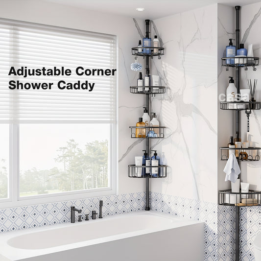 4-Tier Tension Pole Corner Shower Caddy