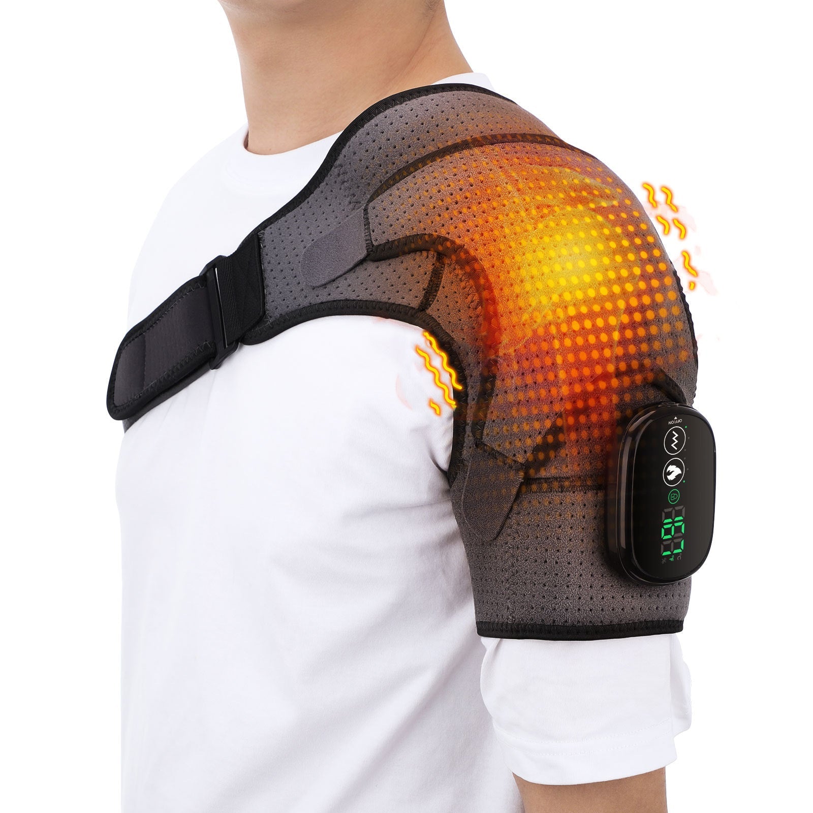 Touchscreen controller hole shaped shoulder protection electric heating shoulder protection heating vibration massager