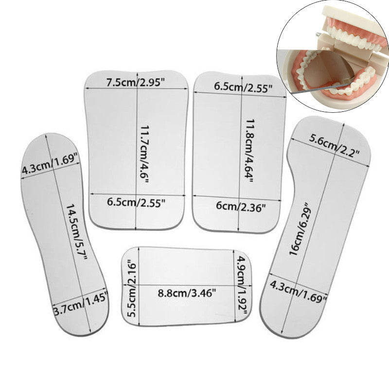 Dental glass reflector, double-sided intraoral photography reflector, set of 5 sets for orthodontic treatment