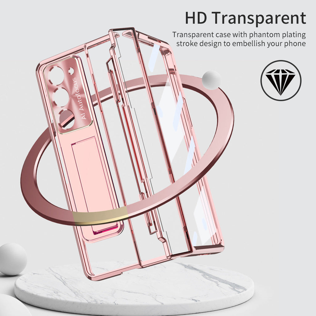 Samsung zfold 6 phone case FOLD5 flat hinge folding pen slot protective cover W23 electroplated lens film suitable