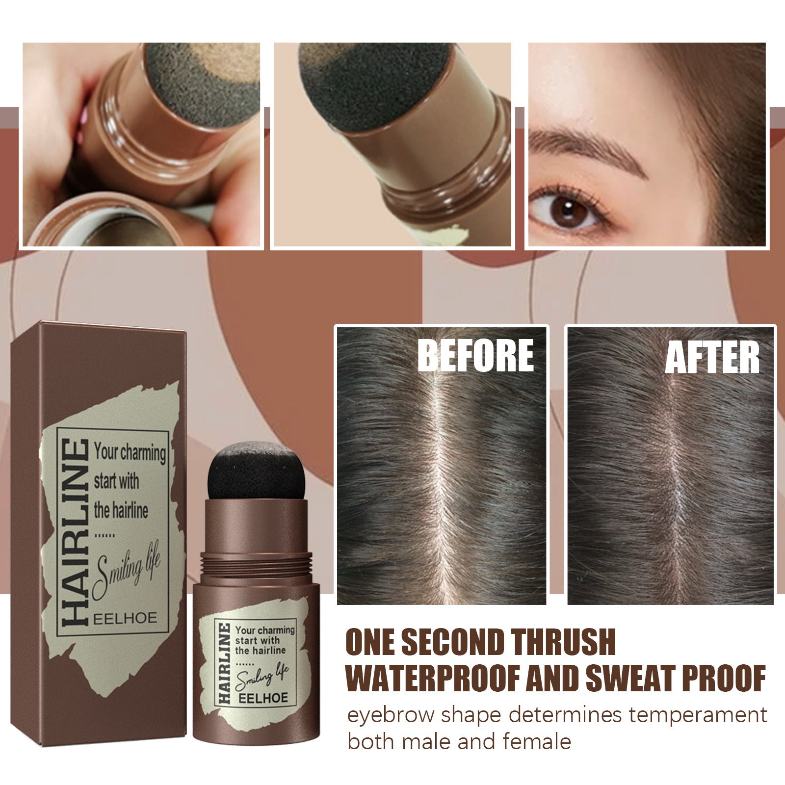 One Step Brow Stamp Shaping Kit Hairline Eyebrow Print Eyebrow Patch Repair Hairline Eyebrow Print