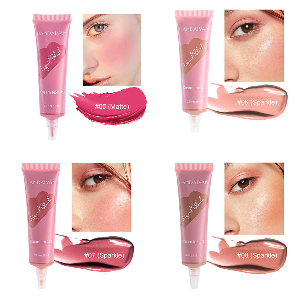 HANDAIYAN Tube Liquid Blush Moisturizing Contouring Brightening Natural Matte Nude Blush