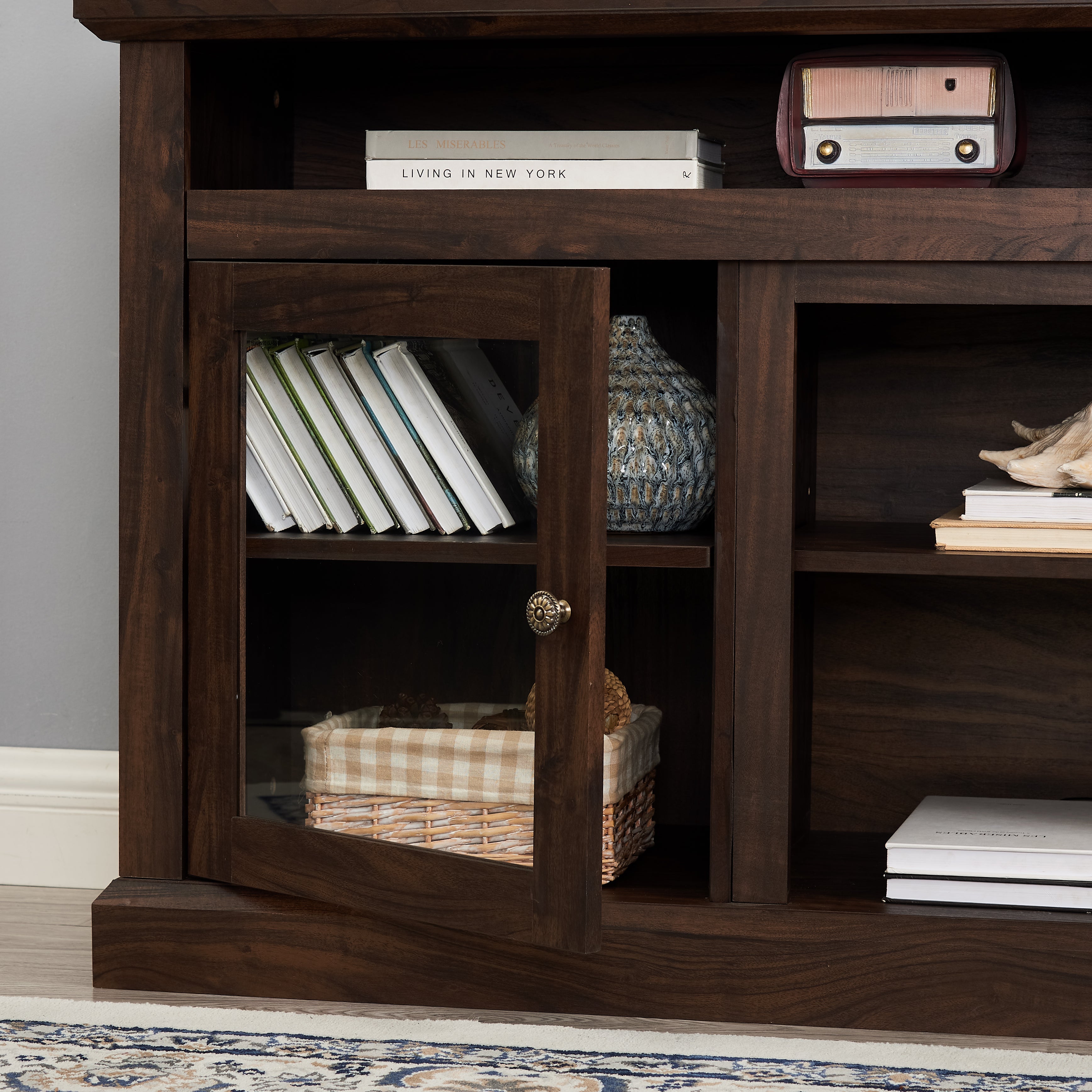 Contemporary TV Media Stand Modern Entertainment Console Brown