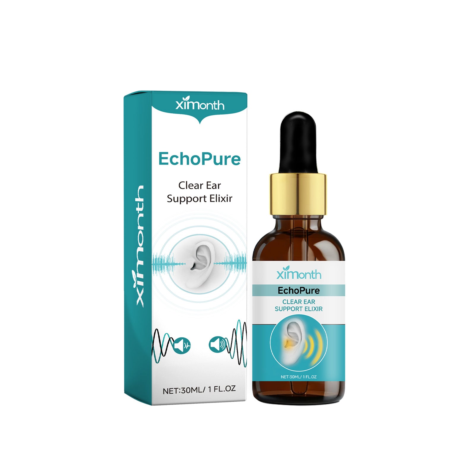 Clear Ear Support Elixir, Relieve Tinnitus Ear Discomfort Inner Ear Obstruction Clean Ear Health Care Solution