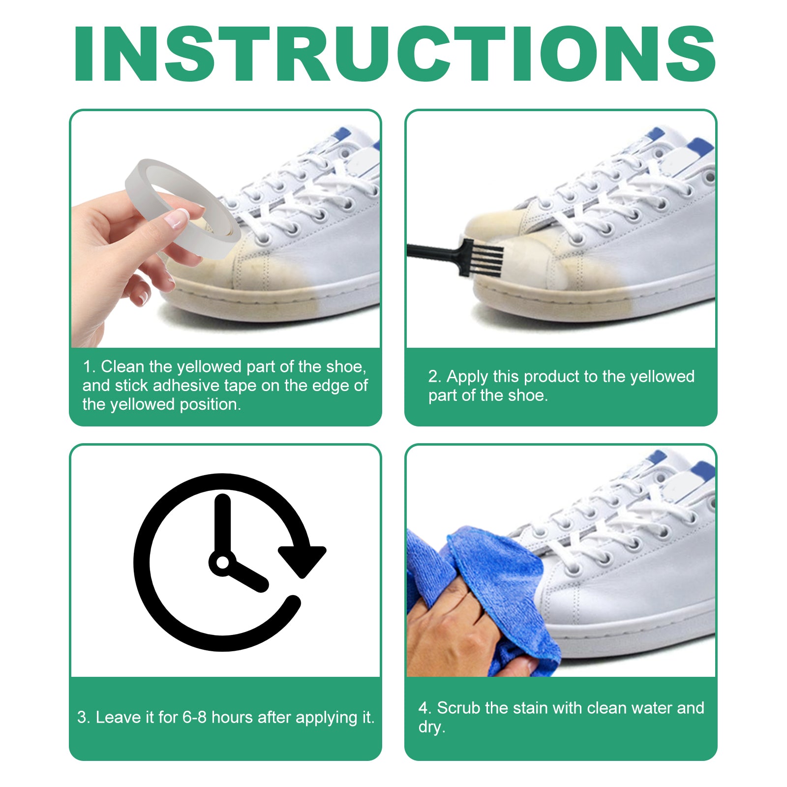 Shoes Stain Removal Yellow Gel, Remove Oxidation To Clean Stains Yellow Edge Wash Free Gel Small White Shoes