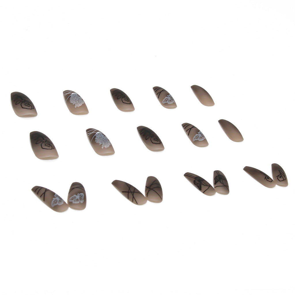 Dark Butterfly Long Ballet Nail Manicure Nail Pieces Personalized Wearing A Removable Nail