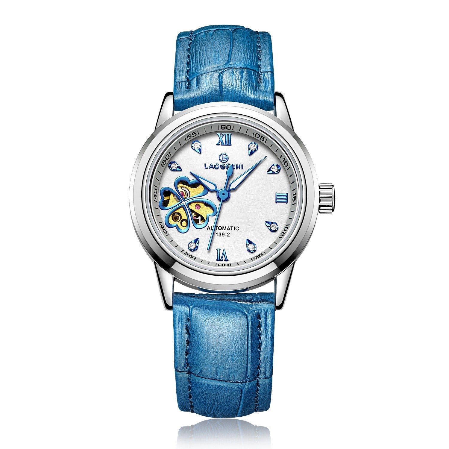 LAOGESH Women's Fully Automatic Mechanical Watch Fashion Hot Selling Night Glow Genuine Leather Steel Band Couple Watch
