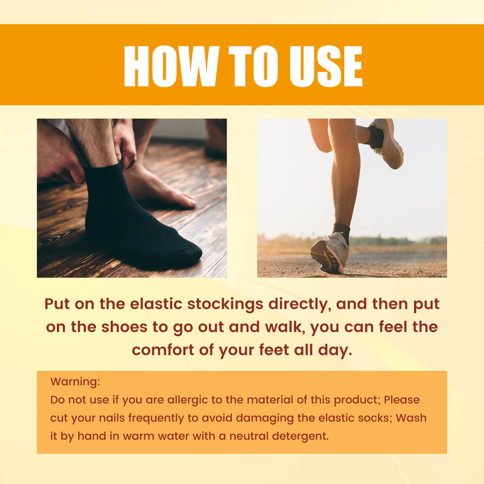 Ionic Body Shaping Stretch Socks, Outdoor Sports Comfortable Breathable Non-slip Foot Care Elastic Socks