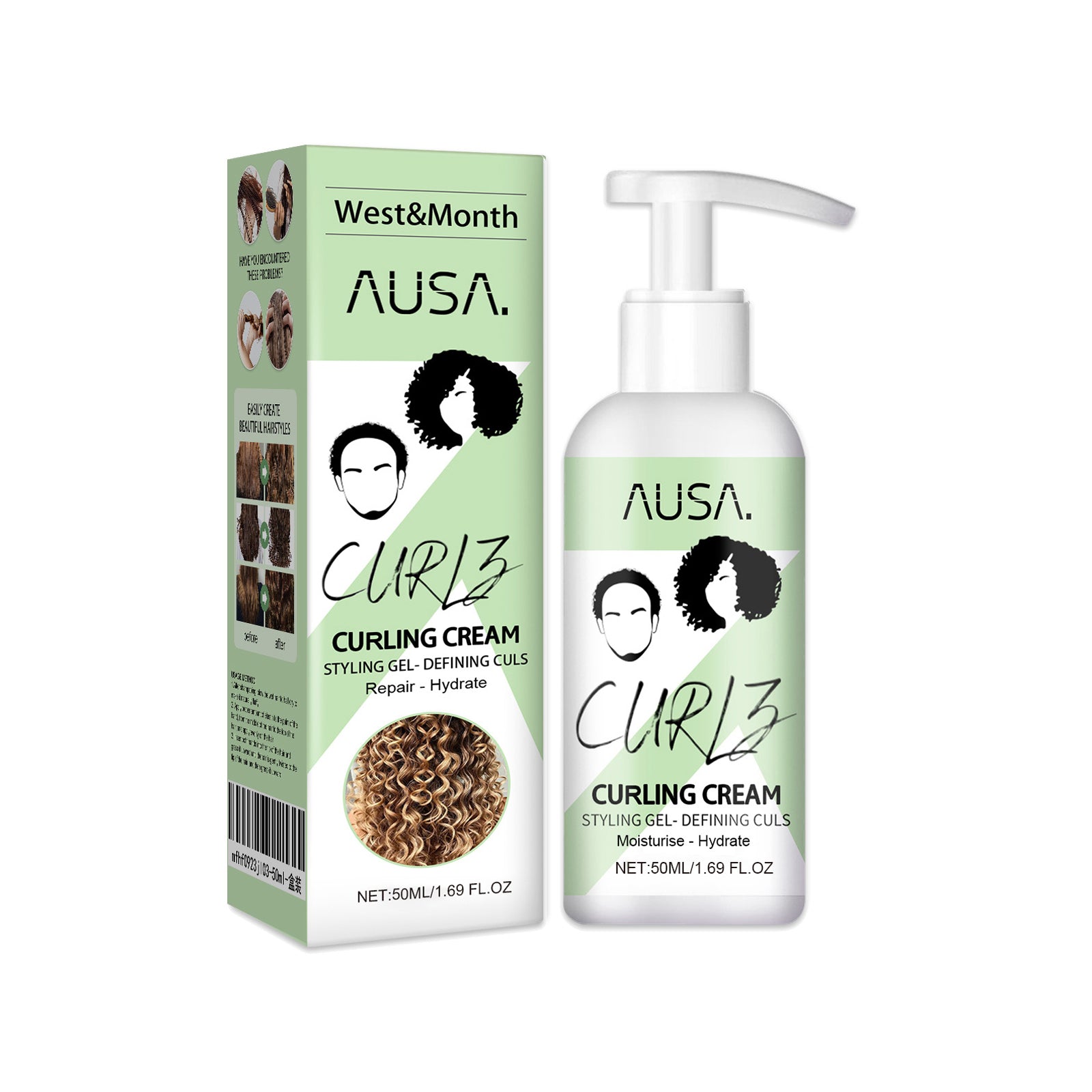 Curly Hair Elastin, Moisturizing Curly Hair Styling Fluffy Elastic Strong Hair Smoothing Frizz And Hair Care