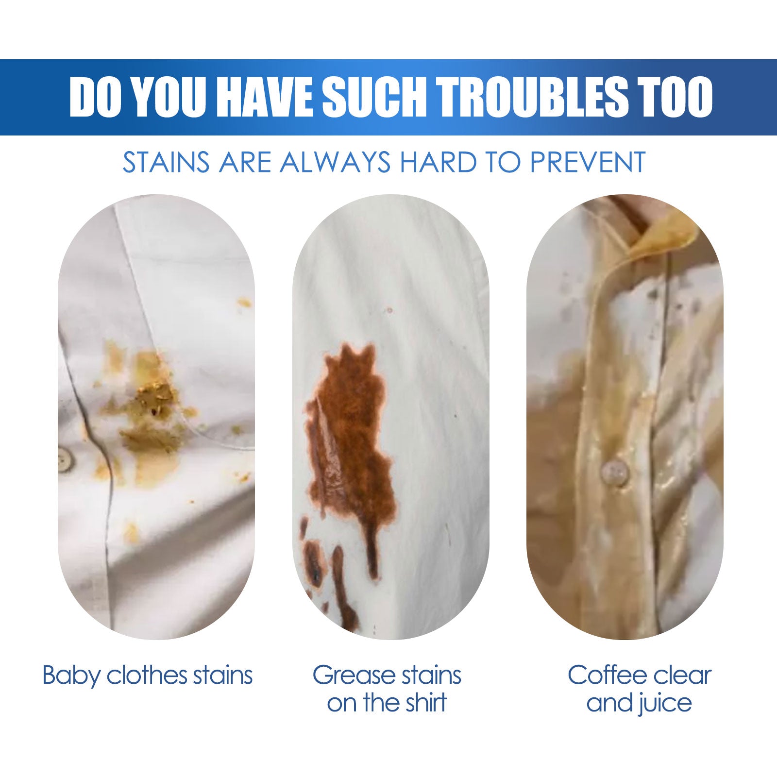 Clothes Stain Remover, Removes Stubborn Stains, Oil And Sweat Stains Laundry Cleaner