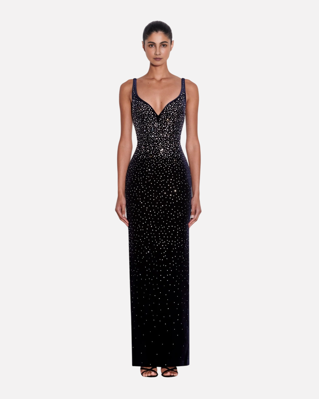 European and American sexy fashion socialite temperament hot diamond suspender backless long dress women's dress