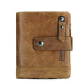 Men's Bag Zipper Buckle Multi-Card First Layer Cowhide Coin Purse Short Leather Men's Wallet