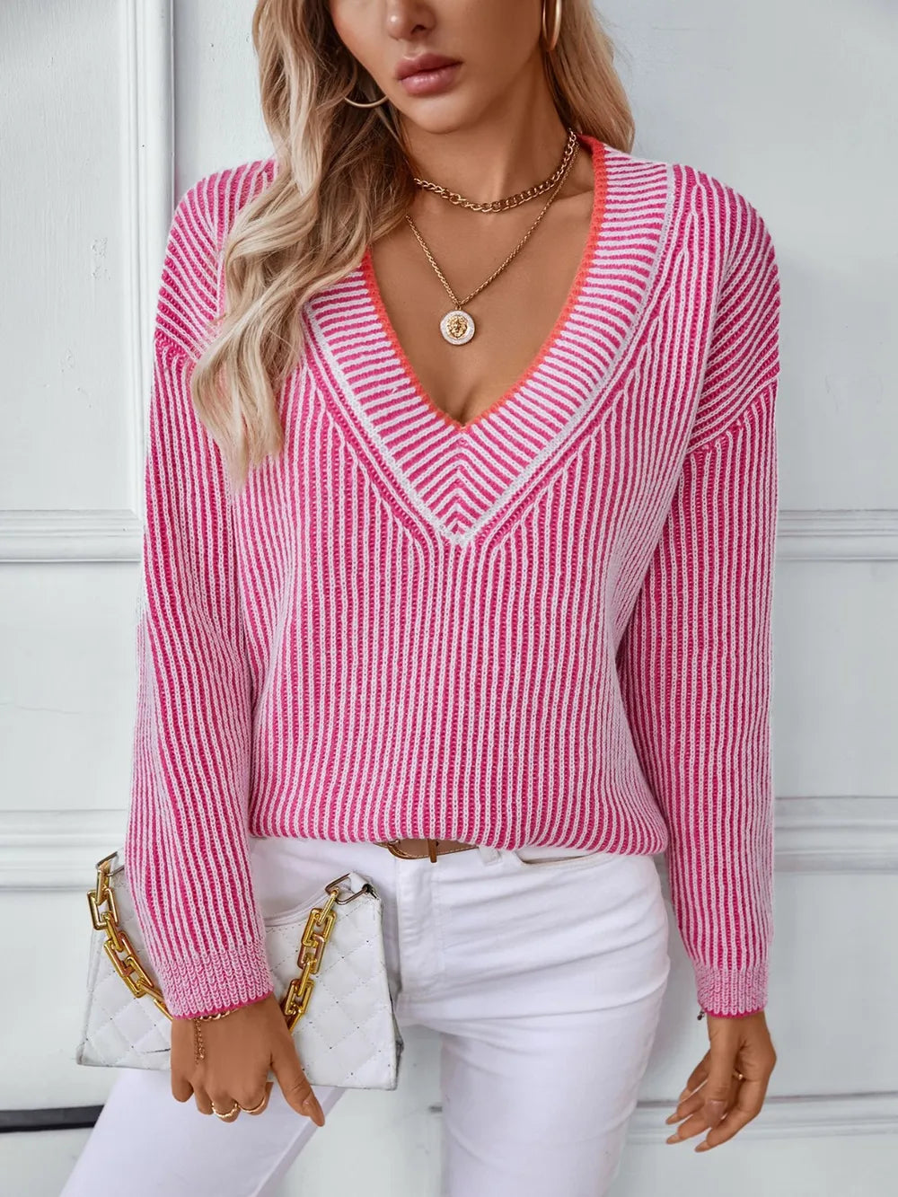 New casual pullover loose knit sweater