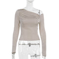 One shoulder long sleeved top as a base for women's clothing