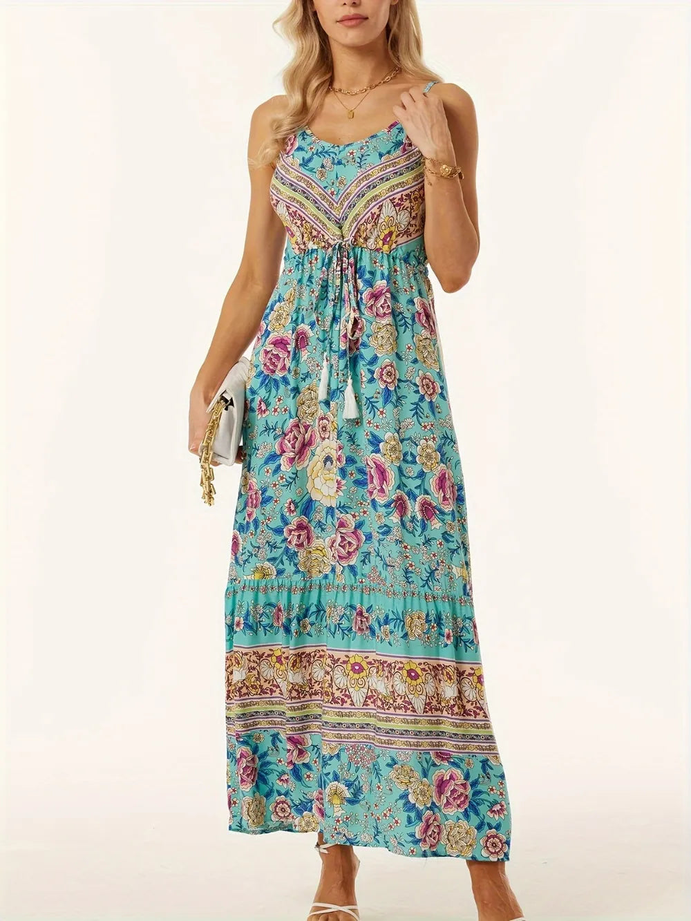 Printed Scoop Neck Dress
