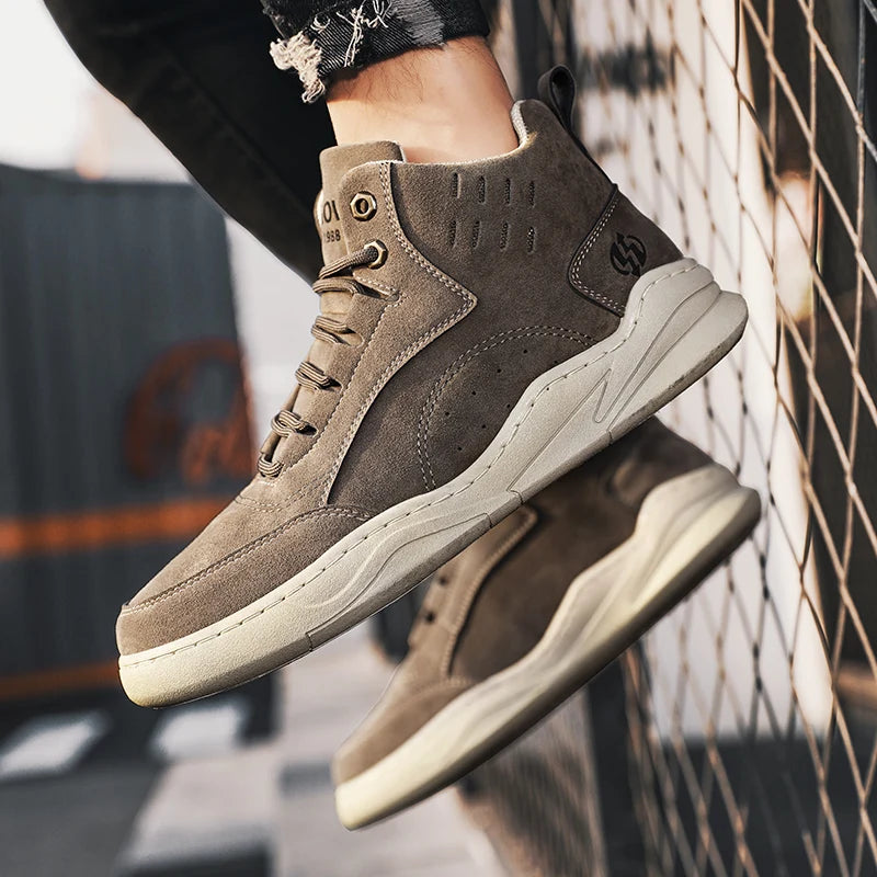 Tooling Boots Fashion Casual Sport Mans Shoe Students Four Seasons High Top Round Toe Wear-resistant Outdoor Desert Driving Boot