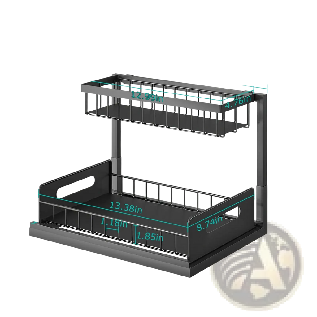 Under Sink Organizer 2 Tier Pull out Storage Shelf