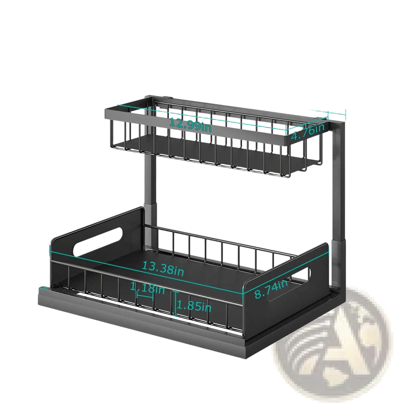 Under Sink Organizer 2 Tier Pull out Storage Shelf